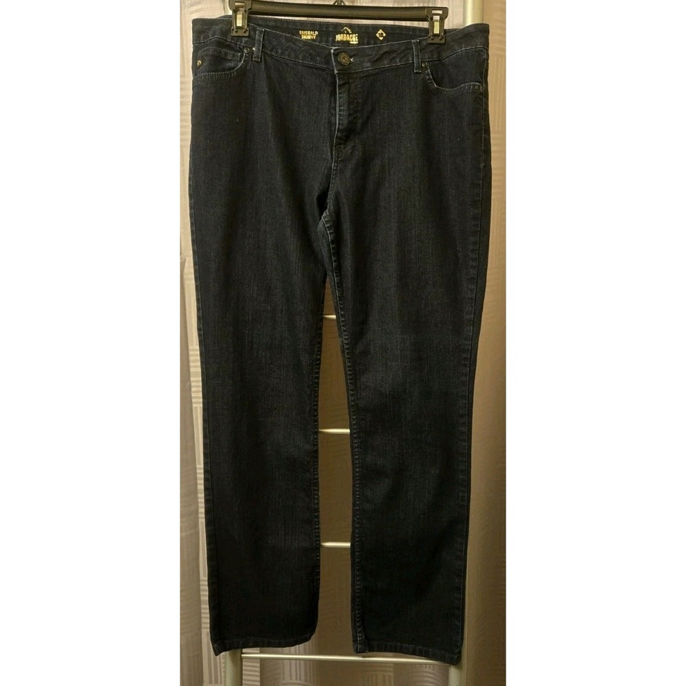 Jordache Skinny Jeans Dark Wash Blue Denim Mid Rise Stretch Women's Size 16